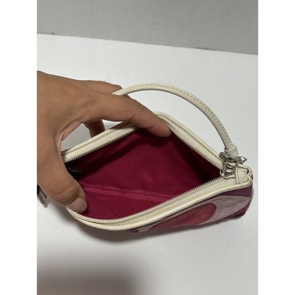 Coach Ltd Ed Op Art Multicolor Suede Leather Zipper Closure Wristlet Wallet - Picture 6 of 13